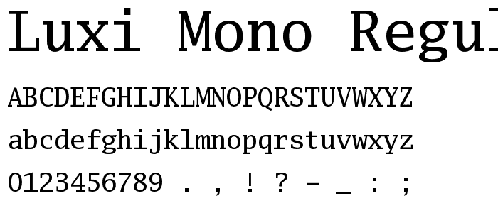 Luxi Mono Regular font